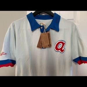 Braves baseball collard throwback shirt